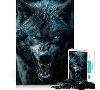 Puzzle da 1000 pezzi "Lupo Nero Selvaggio" per adulti,gioco divertente e stimolante,con taglio laser di alta qualità,ideale per momenti di relax e attività per la mente a casa (38x26cm)