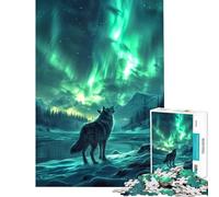 Puzzle da 1000 pezzi Lupo Nero Ululante Sfida di Intelligenza Giocattolo Avvincente Gioco Impossibile Antistress Idee Regalo (Dimensioni 38x26cm)