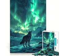 Puzzle da 1000 pezzi Lupo Nero Ululante,taglio preciso,gioco di logica,gioco rilassante,decorazione natalizia per la casa 38x52cm