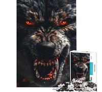 Puzzle da 1000 pezzi Lupo Selvaggio Difficile e Sfida Gioco Pratico Difficile per Ragazzi dai 14 anni in su (38X26cm)