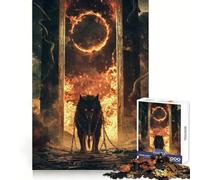 Puzzle da 1000 pezzi "Lupo tra le fiamme" per adolescenti, esercizio cognitivo, rilassante, ideale come regalo invernale (38x52cm)