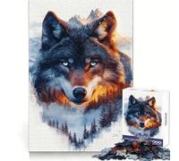 Puzzle da 1000 pezzi "Lupo tra le montagne" per adulti, con motivi che evocano ricordi, luce e divertimento, bordi precisi e un regalo significativo (50x75cm)