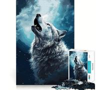 Puzzle da 1000 pezzi "Lupo Ululante" per adulti,gioco di concentrazione mentale,taglio di precisione,attività creativa per rafforzare i legami affettivi (38x52cm)