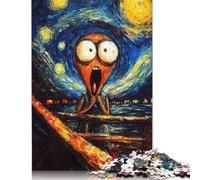 Puzzle da 1000 pezzi "L'urlo della notte stellata" per adulti, difficoltà elevata, giocattolo educativo, decorazione per la famiglia, 1000 pezzi (75x50 cm)