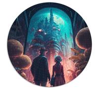 Puzzle da 1000 pezzi "Macchina Città" - Puzzle Rotondi da 1000 pezzi per adulti, design intricato per adolescenti, decorazioni fai da te e divertimento che stimola il cervello, 67,5x67,5 cm
