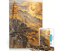 Puzzle da 1000 pezzi "Maestà del Tempio di Montagna" per adulti, gioco di logica, relax e divertimento, taglio perfetto, regalo elegante (50x75cm)