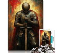Puzzle da 1000 pezzi "Maestoso cavaliere medievale" per adulti e adolescenti, difficile da completare ma divertente e spiritoso, un'idea regalo e un arredamento per la casa unici (38x26cm)