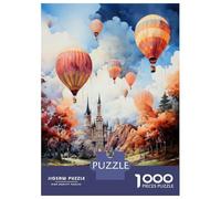 Puzzle Da 1000 Pezzi - Magical Hot Air Balloons Over Castle Puzzle Gioco Rompicapo Decorazione Da Parete Offerta Come Regalo Per Tutta La Famiglia 70x50cm/1000pcs
