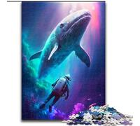 Puzzle da 1000 pezzi, magnifici puzzle a forma di balena per adulti, dimensioni 50x75cm, gioco interattivo per famiglie, vacanze, gioco di attività per famiglie