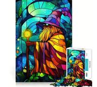 Puzzle da 1000 pezzi "Mago delle vetrate colorate" per ragazzi, stimolante per la mente, ideale per il tempo libero, con bordi precisi e un regalo originale 38x26cm