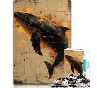 Puzzle da 1000 pezzi Majestic Fantasy Whale Jigsaw Puzzle per adolescenti 1000 pezzi gioco per famiglie antistress sfida difficile regali di Babbo Natale segreto (50x75cm)