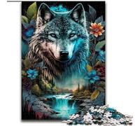 Puzzle da 1000 pezzi Mandala Jungle Wolf Puzzle difficili per adulti dimensioni 50x75cm Perfetti per riunioni di famiglia, compleanni, vacanze