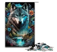 Puzzle da 1000 pezzi Mandala Jungle Wolf Puzzle per adulti Puzzle in legno Giochi per famiglie 1000 pezzi