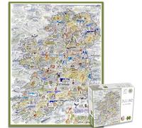 Puzzle da 1000 pezzi - Mappa comica dell'Irlanda, opera d'arte di Tim Bulmer - Puzzle comico da 1000 pezzi per adulti, puzzle colorato 66cm x 50cm, puzzle divertenti, regalo irlandese, San Patrizio.