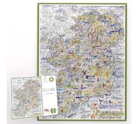 Puzzle da 1000 pezzi - Mappa comica dell'Irlanda, opera d'arte di Tim Bulmer - Puzzle comico da 1000 pezzi per adulti, puzzle colorato 66cm x 50cm, puzzle divertenti, regalo irlandese, San Patrizio.