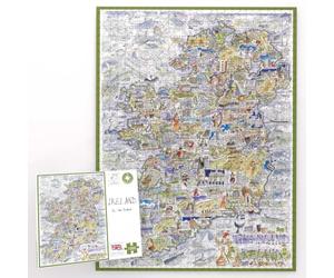 Puzzle da 1000 pezzi - Mappa comica dell'Irlanda, opera d'arte di Tim Bulmer - Puzzle comico da 1000 pezzi per adulti, puzzle colorato 66cm x 50cm, puzzle divertenti, regalo irlandese, San Patrizio.