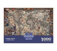 Puzzle da 1000 pezzi Mappa dei pirati Puzzle in legno Gioco impegnativo Puzzle quadrati per adulti e bambini 1000 pezzi (75x50 cm)
