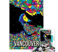 Puzzle da 1000 pezzi Mappa della città di Vancouver in stile Pop Art Un gioco avvincente per coltivare la pazienza un'esperienza educativa per tutta la famiglia e un'ottima idea regalo (38x52cm)