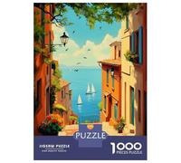 Puzzle Da 1000 Pezzi Mediterranean Street View Puzzle Per Adulti Gioco Rompicapo Decorazione Perfetta Regali Unici Per Compleanno E Natale 38x26cm/1000pcs