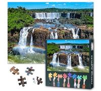 Puzzle da 1000 pezzi Meraviglie Naturali Cascate Iguazú | Vista aerea del confine Foresta pluviale tropicale | Paesaggio nazionale artistico | Puzzle di carta sofisticato per adulti