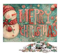 Puzzle da 1000 pezzi Merry Christmas Art Puzzle quadrato per adulti e bambini, gioco di puzzle in legno 1000 pezzi (75x50 cm)