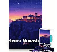 Puzzle da 1000 pezzi Meteora Monasteri,Grecia,Paesaggio notturno Taglio preciso Arte Giocattolo per lo sviluppo delle capacità cognitive Divertimento per il tempo libero Regalo di Natale rilassante