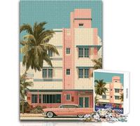 Puzzle da 1000 pezzi Miami Retro, un modo rilassante per riempire il tempo libero, giocattolo da gioco con taglio preciso e costante, dimensioni 38x52cm