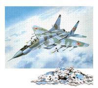 Puzzle da 1000 pezzi Mig29 Fulcrum Puzzle in legno Gioco educativo Sfida Giocattolo Come regalo di Natale 1000 pezzi (75x50 cm)