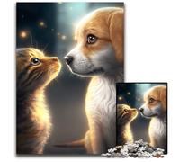 Puzzle da 1000 pezzi "Migliori amici gatto e cane" per adulti, puzzle impegnativi, rompicapo, gioco interattivo per famiglie, adatto dai 14 anni in su, 26X38CM/10,23x14,96 pollici.