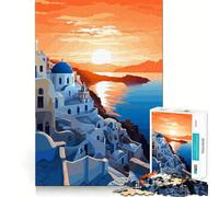 Puzzle da 1000 pezzi,minimalista,con soggetto Santorini Art,per un divertimento assicurato e la risoluzione di problemi,un gioco rilassante,ideale per decorazioni natalizie e come regalo (50x75cm)