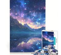 Puzzle da 1000 pezzi "Miraggio di montagna stellata" gioco rompicapo allena la mente e la manualità ideale come decorazione da scrivania 38x26cm