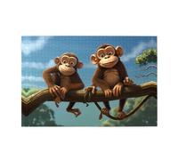 Puzzle da 1000 pezzi Mjhkxlj Due scimmie Puzzle in legno di qualità dell'immagine per adulti e bambini, puzzle divertenti, puzzle per alleviare lo stress