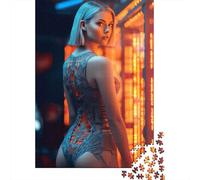 Puzzle da 1000 pezzi, modello di donna bionda erotica, puzzle di carta, gioco educativo, sfida, giocattolo come regalo di Natale, 38x26 cm/1000 pezzi