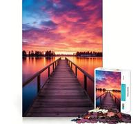 Puzzle da 1000 pezzi "Molo Tramonto sul Mare" per Adolescenti - Gioco di puzzle per stimolare la mente - Qualità Edge - Regalo di Natale (50x75cm)