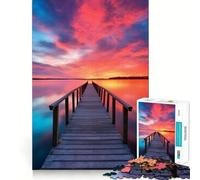 Puzzle da 1000 pezzi "Molo Tramonto sul Mare" per Adolescenti, Gioco Mentale, Momento di Pace, Taglio Premium, Regalo Artistico (38x52cm)