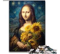 Puzzle da 1000 pezzi Mona Lisa Girasole per adulti, attività di legame familiare, regalo per la casa, gioco giocattolo per famiglie 26X38CM