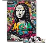 Puzzle da 1000 pezzi Mona Lisa Graffiti Puzzle in legno Perfetto per decorazioni per casa e ufficio, feste, compleanni e regali di Natale Dimensioni 50X75CM