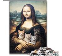 Puzzle da 1000 pezzi Mona Lisa Kitten, gioco interattivo per adulti, sfida per la mente, regalo, 50x75cm