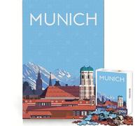 Puzzle da 1000 pezzi "Monaco di Baviera,Germania" per adolescenti,ideale per stimolare la mente,perfetto per i momenti di relax,con chiusura solida e creativa (38x52cm)