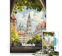 Puzzle da 1000 pezzi Monaco di Baviera,Germania Poster di viaggio Taglio preciso Arte Gioco di abilità cognitiva Tempo libero Divertimento Regalo di Natale rilassante (50x75cm)