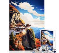 Puzzle da 1000 pezzi monastero di Paro Taktsang giocattolo educativo ottimo regalo per giochi di famiglia gioco per migliorare l'amore tra coppie dimensioni 38x52cm