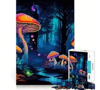 Puzzle da 1000 pezzi "Mondo della foresta dei funghi" per adulti, gioco di logica e rilassamento, bordi affilati, regalo di alta qualità (50x75cm)