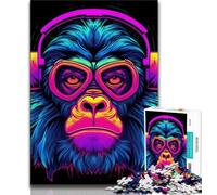 Puzzle da 1000 pezzi Monkey Dj Music Puzzle da 1000 pezzi, antistress per trascorrere il tempo libero a casa e interagire con i genitori (dimensioni 38x26cm)