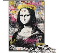 Puzzle da 1000 pezzi "Monna Lisa Is Funny" per adulti e adolescenti, giocattoli avvincenti per la decorazione della casa che stimolano l'intelligenza cerebrale (50x75cm)