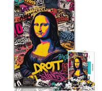 Puzzle da 1000 pezzi "Monna Lisa Is Funny" per adulti e adolescenti, giocattoli avvincenti per la decorazione della casa, 75x50cm