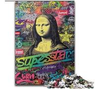 Puzzle da 1000 pezzi "Monna Lisa Is Funny" per adulti e adolescenti, perfetto per trascorrere il tempo in casa e rafforzare l'amore tra coppie (50x75cm)