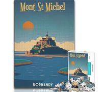 Puzzle da 1000 pezzi Mont Saint Michel per adulti e ragazzi, gioco per famiglie, antistress, sfida difficile, collezione di artisti, belle arti, 50x75cm