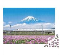 Puzzle da 1000 pezzi "Montagna del Treno Giapponese" con Monte Fuji e Campo di Fiori, ideale per giochi educativi per adulti, una bellissima decorazione, una e un compleanno. Dimensioni: 70x50 cm.
