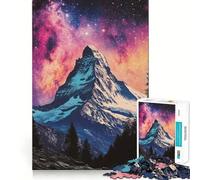 Puzzle da 1000 pezzi "Montagna sotto le stelle" per adulti e ragazzi, gioco di logica, relax, taglio perfetto, oggetto da collezione per Babbo Natale (50x75cm)