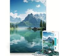 Puzzle da 1000 pezzi Montagne al lago per adulti e ragazzi, gioco di logica, relax, taglio di precisione, (50x75cm)